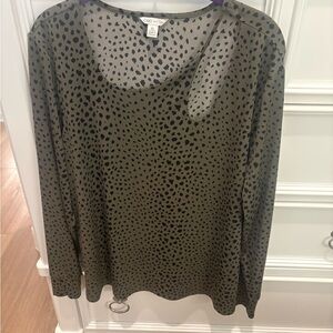 Cato Olive and Black Patterned Blouse